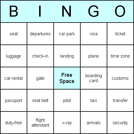 ESL Bingo Card